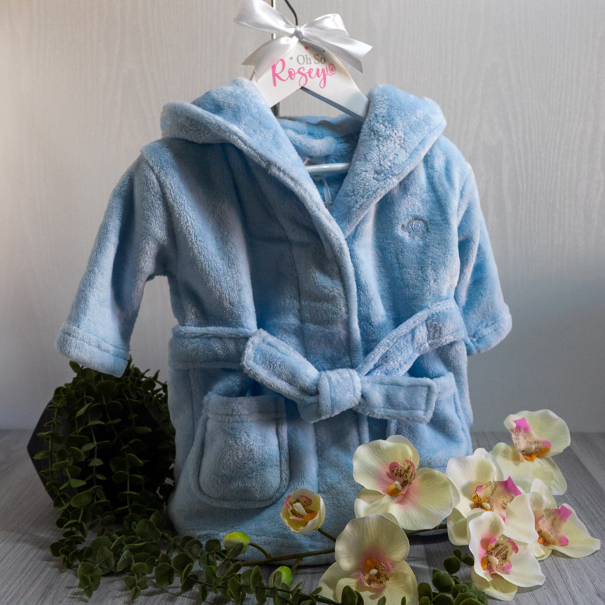 Coccode Boys Traditional Fleece Dressing Gown - Pale Blue.